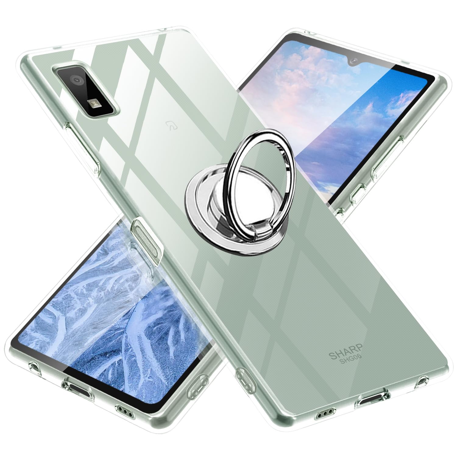 Amazon.co.jp: For AQUOS wish3 ケース クリア リング付き TPU SH-53D